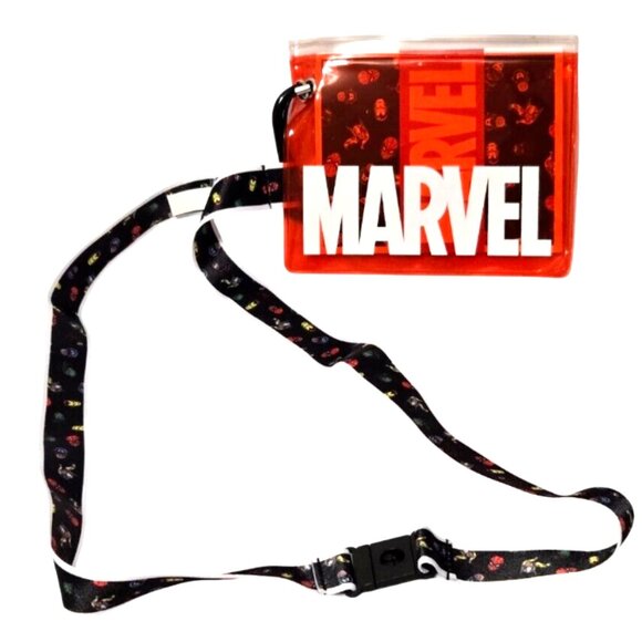 Bioworld Marvel Classic Superhero Logos Lanyard with ID Pouch (ages 14+) - Picture 7 of 8